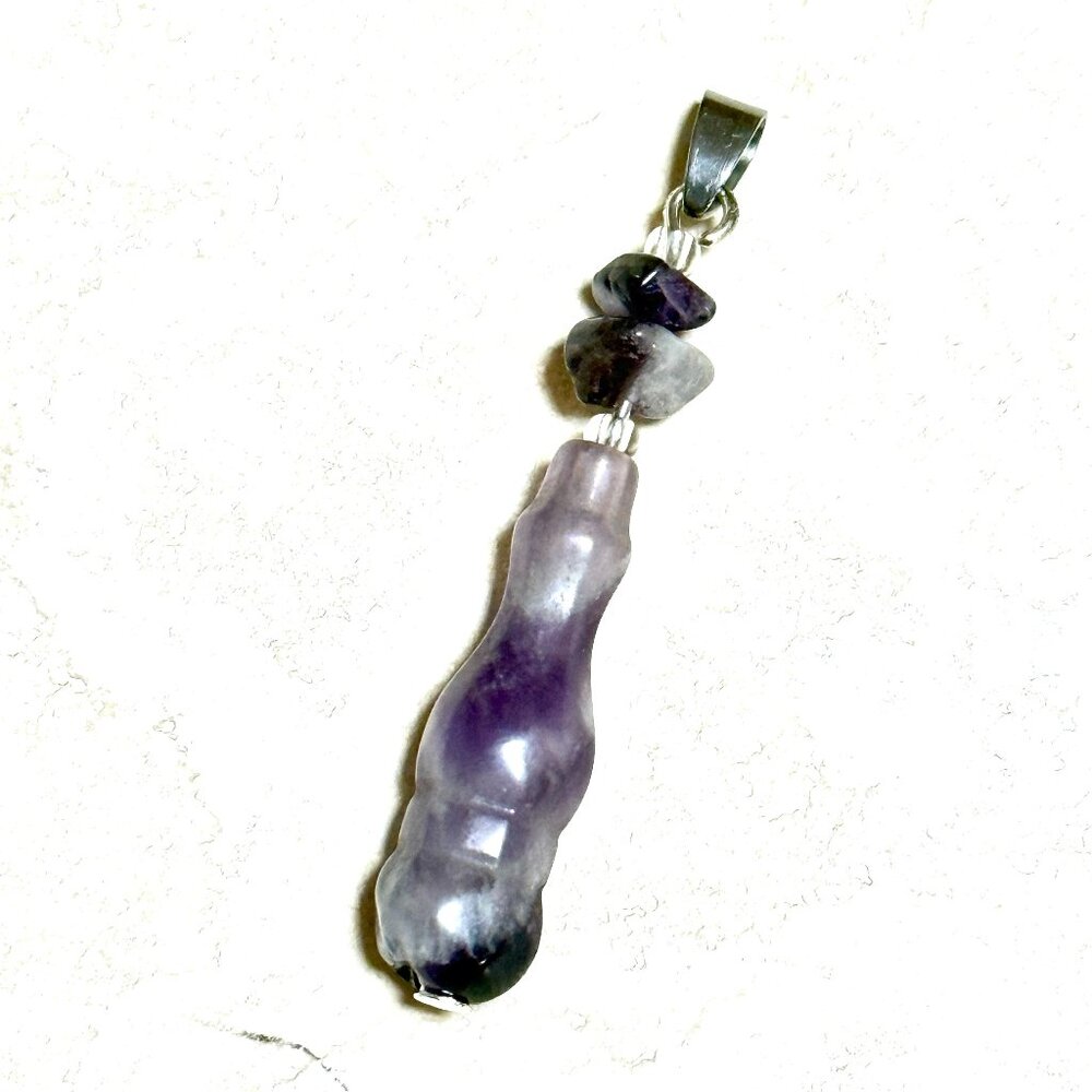 2/$20, Natural Purple Amethyst Genuine Gemstone Pendant